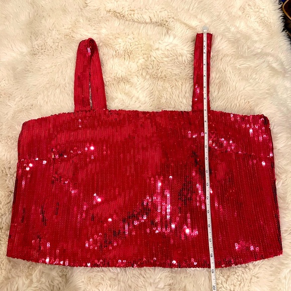 Rachel Zoe hot pink/raspberry “Bra” top and fring skirt. - Picture 7 of 10